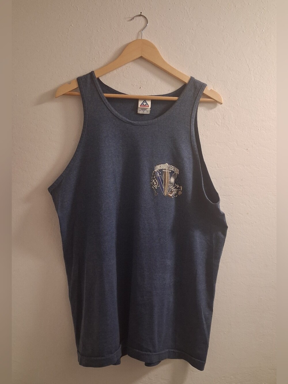 Vtg 90s Alstyle Longboard Legends Hawaii Surf Tank Top L Tiger Dragon Y2K Skater
